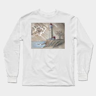 Stormy Lighthouse Long Sleeve T-Shirt